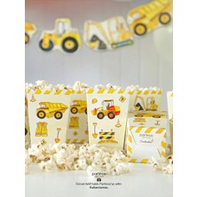 Partince Inşaat Tema 8'li Popcorn Patlamış Mısır Kutusu