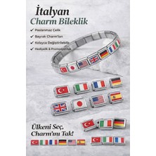 Italian Charm Bileklik Bayraklı – Kişiselleştirilebilir Ülke Bayrak Charm Bileklik 6'lı Set
