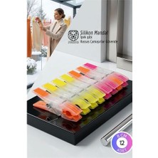 MidasTech Premium 12'li  Silikon Destekli Lüks Mandal Seti – Hassas Kıyafet Koruyucu & Iz Yapmayan Modern