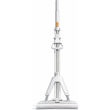 Fırsat Yolu Kelebek Mop - 2 Adet Pva Sünger - Çelik Sap Esnek Kullanım Temizlik Seti - Beyaz - 135 cm