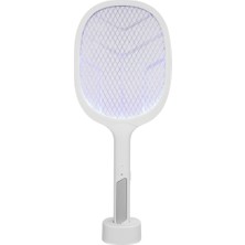 MidasTech Asonıc AS-A25 Beyaz-Gri 3000V Raket Tipi Uv Mor Işıklı 1200MAH Bataryalı Şarj Edilebilir Sinek