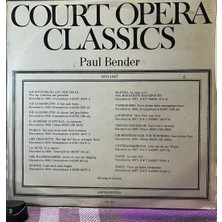 Plakantik Paul Bender - Court Opera Classics (Preiser Records - Co 311) Limited Edition Vinyl