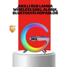 MidasTech Kablosuz Şarjlı Atmosfer Lambası Bluetooth Hoparlör ve Akıllı Alarm Özellikli Midiastech