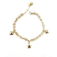 Ekinci Kuyumculuk 14 Ayar Altın Aşk Yıldızı Bileklik 18CM