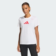 Adidas Performance KB9465 Clımacool Kadın Tişört Beyaz Grafik Desenli Nefes Alabilir Kumaş