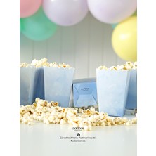 Partince Makaron Pastel Mavi 8'li Popcorn Patlamış Mısır Kutusu