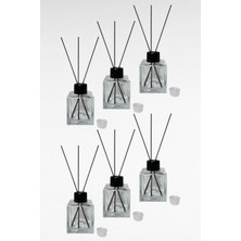 6 Adet Cam Şişe 100ML Oda Kokusu Şişesi Fiber Çubuk Kapak ve Tıpa Set Halinde