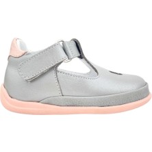 Nubebe Kız Bebek Fasülye Modeli Ilk Adım Ayakkabısı  Gri Sim