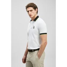 Lufian Zane Smart Erkek Polo Tişört Kırık Beyaz