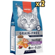 Wanpy Tahılsız Somon ve Ton Balıklı Kısırlaştırılmış Kedi Maması 1,5 kg x 2 Adet
