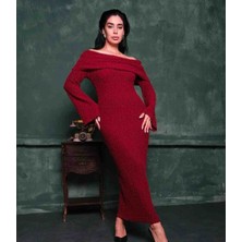 Arslan Triko Madonna Yaka Uzun Triko Elbise