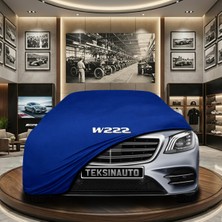 ULTRASHOP Mercedes S Serisi W222 Long (2013-2020) Mavi Kumaş Oto Branda Araca Özel Penye Araba Brandası Araç Örtüsü
