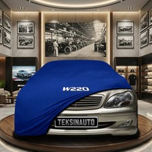 ULTRASHOP Mercedes S Serisi W220 Long (1998-2005) Mavi Kumaş Oto Branda Araca Özel Penye Araba Brandası Araç Örtüsü