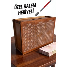 Özbience Ahşap Para Biriktirme Kutusu, Kalem Hediyeli, Hedefe Ulaşmayı Kolaylaştırır