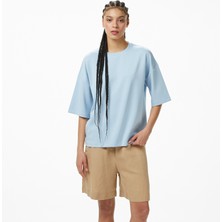 Nautica Kadın Mavi Oversize Fit Kısa Kollu T-Shirt 65V712T.45K