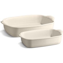 Emile Henry Fırın Kabı Dikdörtgen 2 Li Ekru/clay