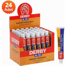 Çetiner Group Derby N.78 Kontakt Yapıştırıcı 40 gr 24 Adet Standlı Kutulu Güçlü Genel Amaçlı Yapıştırıcı