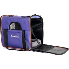 Missidea Brave Paws Kare Model Plastik Fileli Kedi ve Köpek Taşıma Çantası Mor