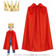 Çocuk Kral Kostüm Seti (Taç + Pelerin) - Lisinya