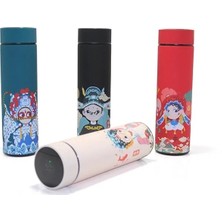 MidasTech Dijital Göstergeli Paslanmaz Çelik Termos - 23X6 cm 500 ml Akıllı Isı Ölçerli