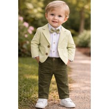 Lina Baby Bloomm Erkek Bebek Yeşil Ceketli Papyonlu Şık Takım Blazer