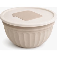 Homer 3'ü 1 Arada Rendeli ve Sıçratmaz Kapaklı Karıştırma Kabı 5 Lt - Büyük Boy Hamur ve Salata Hazırlama Kasesi