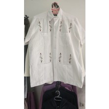 Erkek Nakış Detaylı Kısa Kollu Gömlek