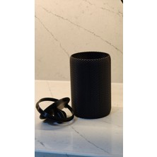 Nesli Dekor - Modern Geometrik Dokulu Masaüstü Çöp Kutusu - 18 cm Siyah