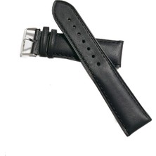 Fado  &  Her Saate Uyumlu Hakiki  Deri Saat  Kordonu Yarım Bombe  Siyah    22 mm  (472)