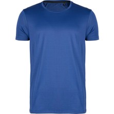 Premium Pamuk Likralı Basic Tişört Rahat Kalıp Unisex Günlük Spor T-Shirt Lacivert