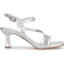 Ayakkabı Fuarı Elit MST954C Kadın Klasik Topuklu Ayakkabı Gümüş