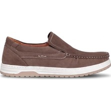 Ayakkabı Fuarı Elit MZV3036N Erkek Hakiki Nubuk Deri Casual Ayakkabı Kahverengi