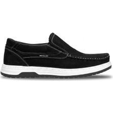 Ayakkabı Fuarı Elit MZV3036N Erkek Hakiki Nubuk Deri Casual Ayakkabı Siyah