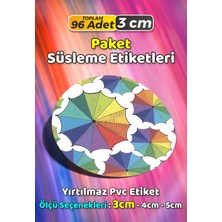 Sb Store Renkli Şemsiyeler Paket Süsleme Etiketi Model 63 - 96 Adet 3cm