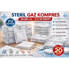 nexgen steril gaz kompres 30x80 cm 2'li 10 paket tel tel   yara bakım kompresi