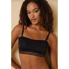 F.k Lazer Kesim Askısı Çıkarılabilir Straplez  Sütyen Siyah 1240