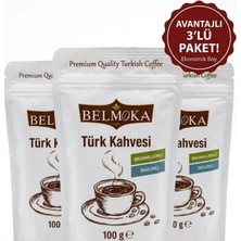 Belmoka Bromelain ve Inülin Katkılı Türk Kahvesi 3'lü Avantaj Paketi (3 * 100 Gr)