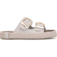 Ayakkabı Fuarı Elit PM46 K01 Kadın Düz Terlik Taş