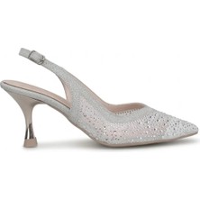 Ayakkabı Fuarı Elit PM309 K227C Kadın Klasik Topuklu Ayakkabı Gümüş