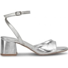 Ayakkabı Fuarı Elit MST755M Kadın Klasik Topuklu Ayakkabı Gümüş