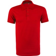 Polo Yaka Tişört  Rahat Kalıp Nefes Alabilen Erkek Polo T-Shirt Kırmızı
