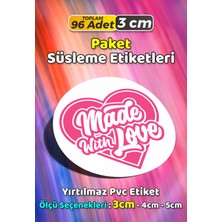 Sb Store Made With Love Paket Süsleme Etiketi Model 66 - 96 Adet 3cm