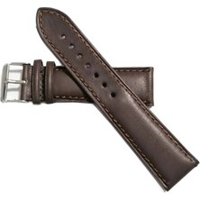 Fado  &  Her Saate Uyumlu Hakiki  Deri Saat  Kordonu Yarım Bombe  Kahverengi   22 mm  (471 )