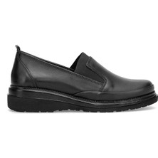 Ayakkabı Fuarı Elit ASESPY740 Kadın Hakiki Deri Casual Ayakkabısı Siyah