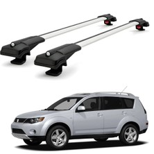 Cross Oto Aksesuarları Mitsubishi Outlander MK2 2008-2012 için Ara Atkı Tavan Barı , Araca Özel , Kilitlenebilir Araç Üstü Ekipman Taşıma Barı (2 Adet)
