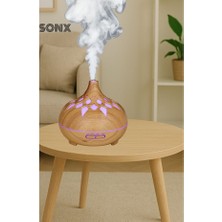 MidasTech Aroma Difüzör Gece Işığı 7 LED Desenli Nemlendirici Kumandalı Buhar Makinesi 550 ml