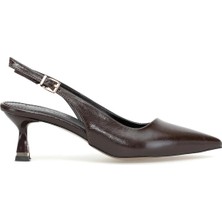 Ayakkabı Fuarı Elit PM559 K30 Kadın Klasik Topuklu Ayakkabı Kahverengi