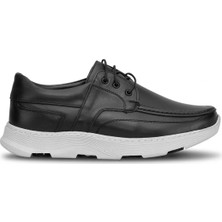 Ayakkabı Fuarı Elit MZV3041C Erkek Hakiki Deri Casual Ayakkabı Siyah