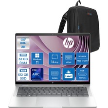 Hp Elitebook x Flip G1I Aı Intel® Core™ Ultra 7 258V 32GB 512GB SSD Intel® Arc™ 140V Gpu 14"touch,wuxga (1920 x 1200 IPS,400 NITS,100% Srgb WIN11HOME Dokunmatik BILGISAYARD30U6ETH12+ZETTAÇANTA