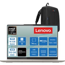 Lenovo Yoga 7 2-In-1 14AKP10 Amd Ryzen Aı 7 350 16GB Ddr5 512GB SSD Amd Radeon™ 860M 14" Wuxga (1920X1200) OLED 600NITS 100% Dcı-P3 Touch WIN11PRO Taşınabilir BILGISAYAR83JR0097TRP12+ZETTAÇANTA